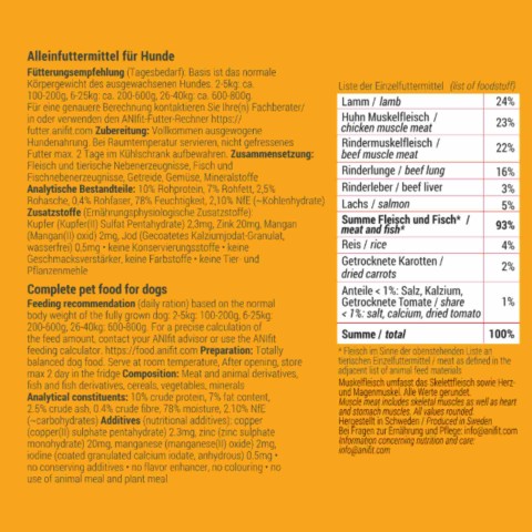 Dog Wet pet food Shepherd's Pan (Schäfers Pfanne) 370g 6 Piece -3- Anifit